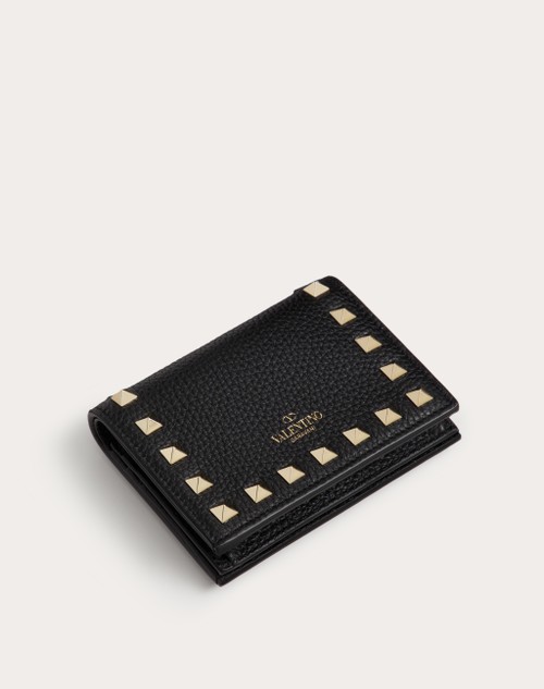 Red Valentino PORTAFOGLIO PICCOLO ROCKSTUD IN VITELLO GRANATO Saldi Di Fabbrica