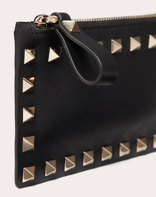 Red Valentino PORTACARTE CON ZIP ROCKSTUD IN VITELLO Negozio online di fabbrica