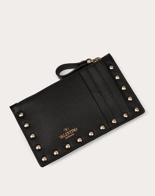 Red Valentino PORTACARTE CON ZIP ROCKSTUD IN VITELLO Negozio online di fabbrica