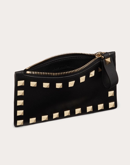 Red Valentino PORTACARTE CON ZIP ROCKSTUD IN VITELLO Negozio online di fabbrica