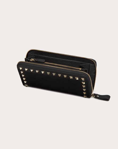 Red Valentino PORTAFOGLIO CON ZIP ROCKSTUD IN VITELLO GRANATO Grande vendita