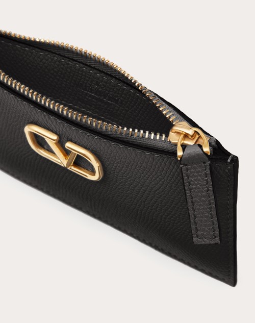 Red Valentino PORTACARTE VLOGO SIGNATURE IN VITELLO GRANATO Offerta esclusiva