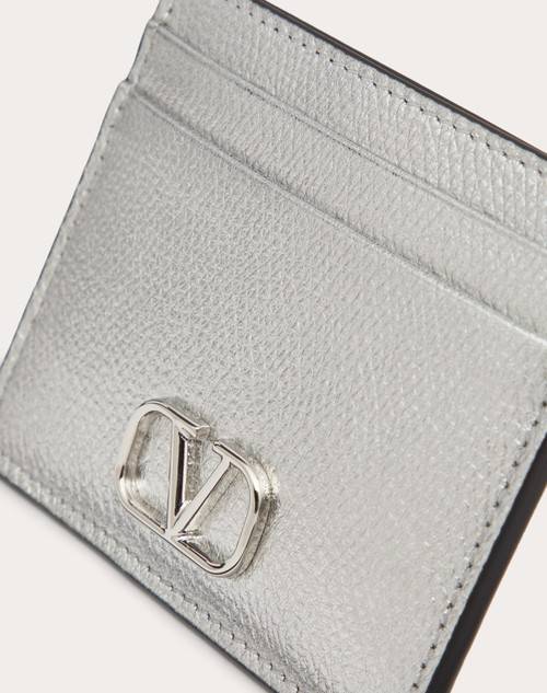 Red Valentino PORTACARTE VLOGO SIGNATURE IN VITELLO GRANATO METALLIZZATO Vendite stagionali