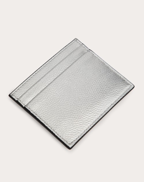 Red Valentino PORTACARTE VLOGO SIGNATURE IN VITELLO GRANATO METALLIZZATO Vendite stagionali