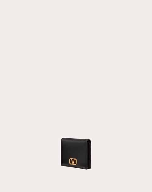 Red Valentino PORTAFOGLIO COMPATTO VLOGO SIGNATURE IN VITELLO GRANATO Cyber Monday