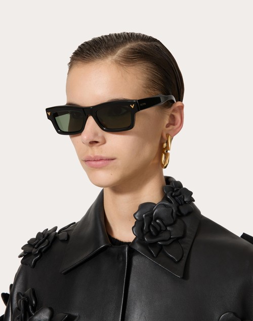 Red Valentino V-SHARP OCCHIALE RETTANGOLARE IN ACETATO Vendita calda