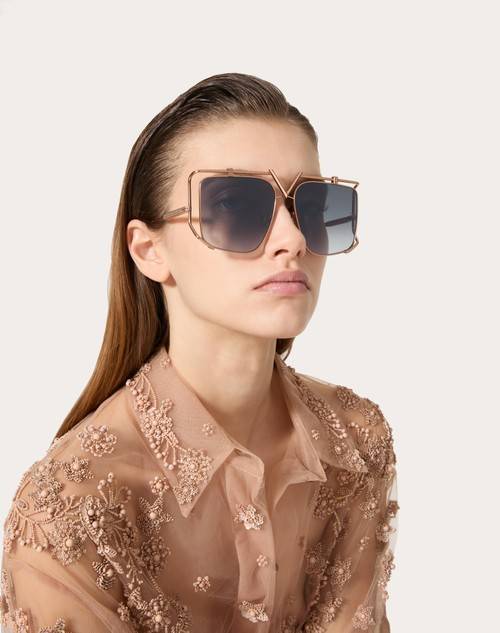 Red Valentino V - LIGHT OCCHIALE SQUADRATO OVERSIZE IN TITANIO Grandi sconti