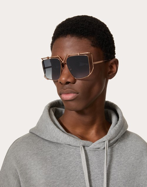Red Valentino V - LIGHT OCCHIALE SQUADRATO OVERSIZE IN TITANIO Grandi sconti