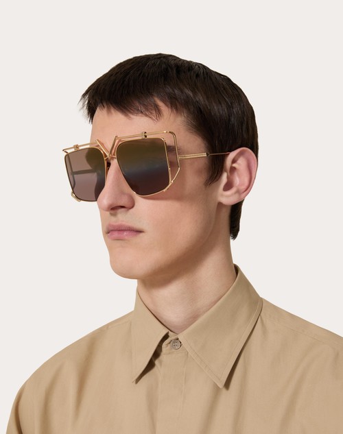 Red Valentino V - LIGHT OCCHIALE SQUADRATO OVERSIZE IN TITANIO Nuovi prodotti