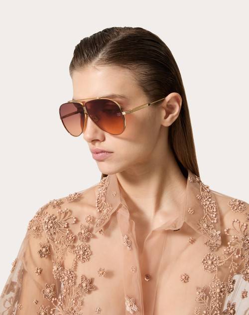 Red Valentino XVI - OCCHIALE PILOT IN TITANIO CON STUD Enormi sconti