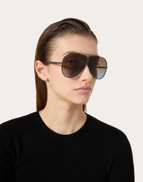 Red Valentino XVI - OCCHIALE PILOT IN TITANIO CON STUD 50% di sconto con spedizione gratuita