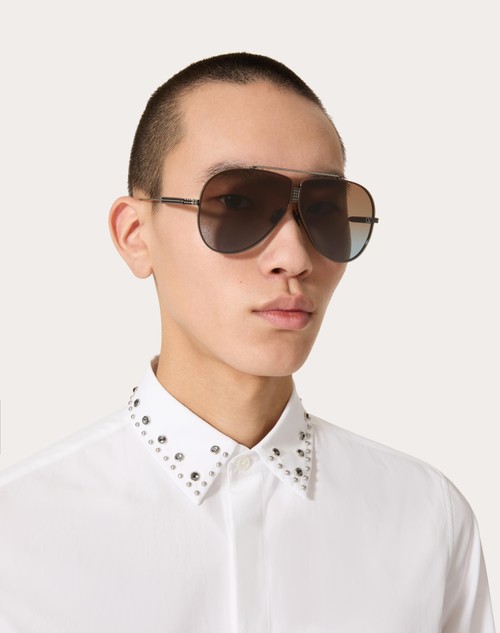 Red Valentino XVI - OCCHIALE PILOT IN TITANIO CON STUD 50% di sconto con spedizione gratuita