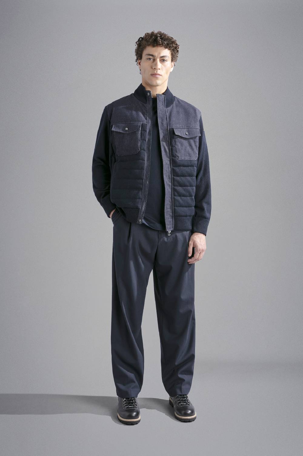 Paul & Shark Maglia Hybrid in lana e denim Paul & Shark Saldi Di Fabbrica