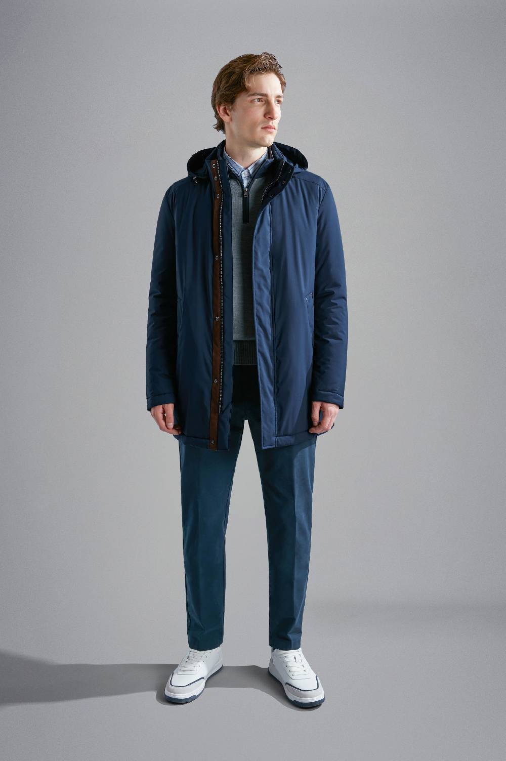 Paul & Shark Car Coat in Typhoon Platinum Paul & Shark Hotsell