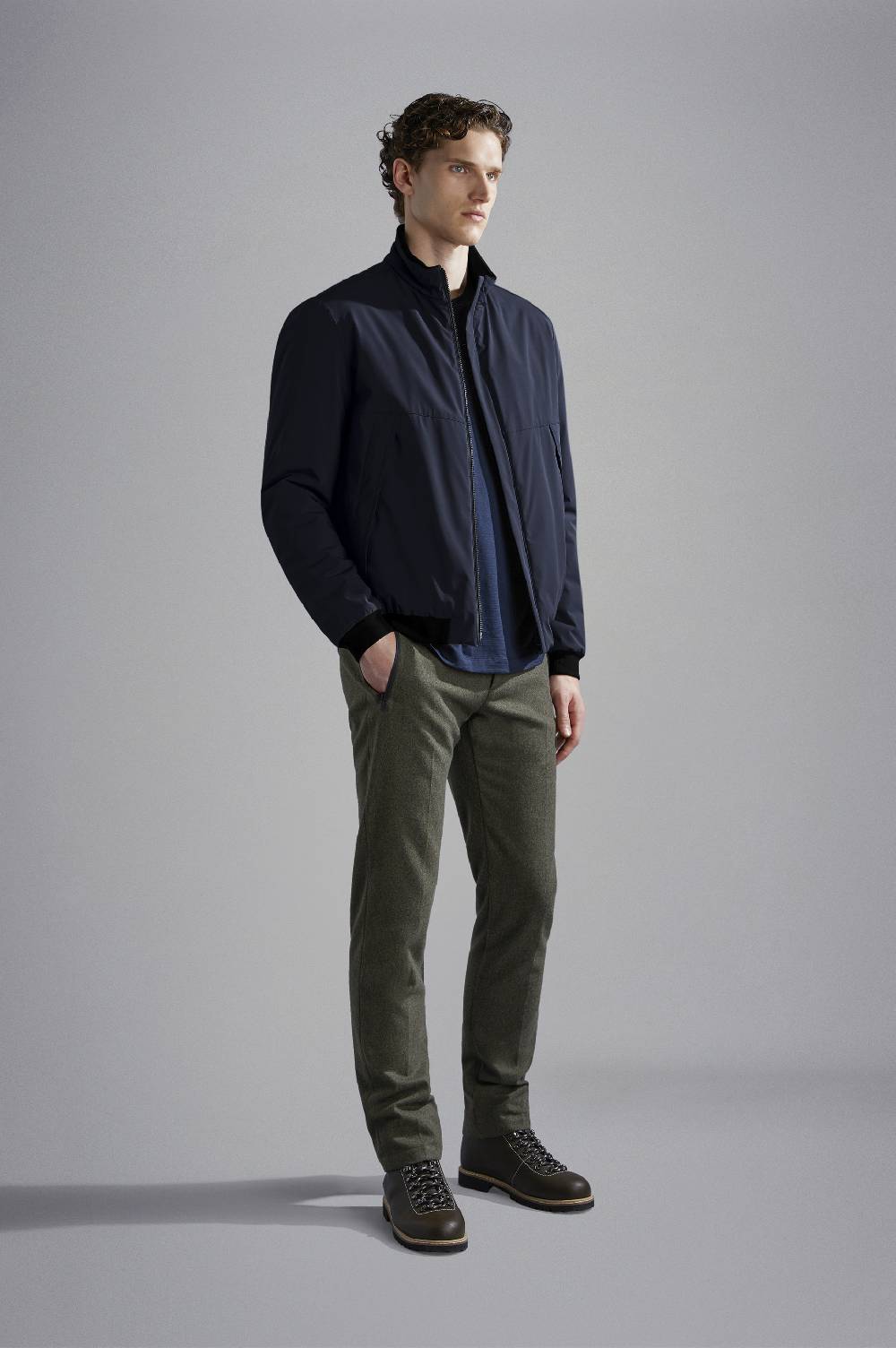 Paul & Shark Bomber in Typhoon Re-4X4 Stretch Paul & Shark Vendita Calda