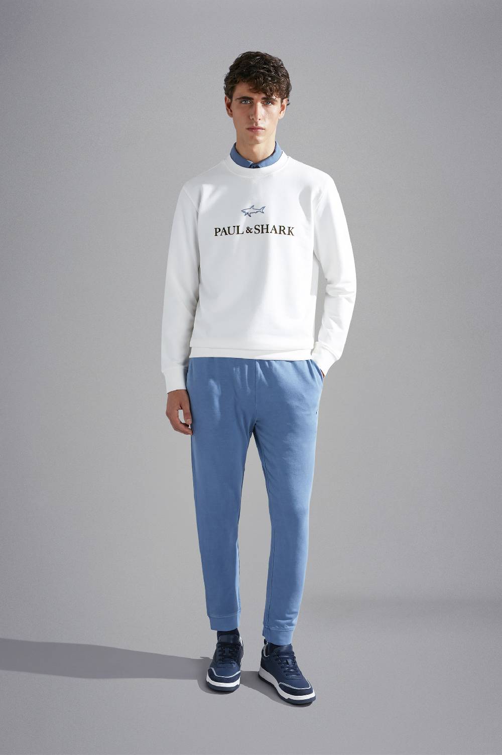 Paul & Shark Felpa in cotone con stampe Paul & Shark Offerta