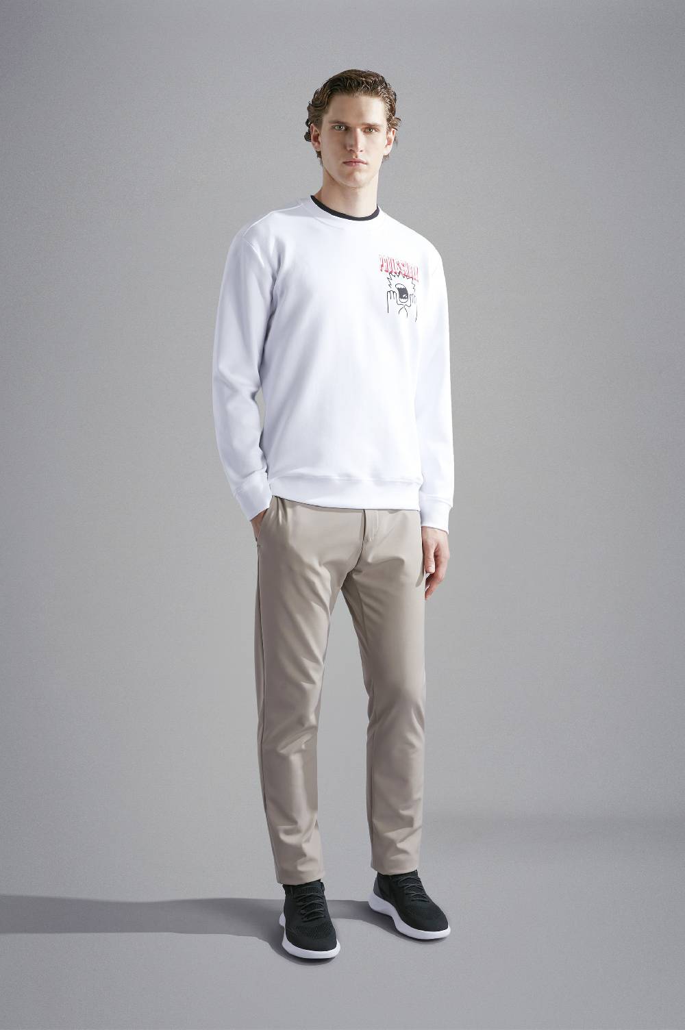Paul & Shark Felpa in cotone Soft Active Fleece con stampe Paul & Shark Economico