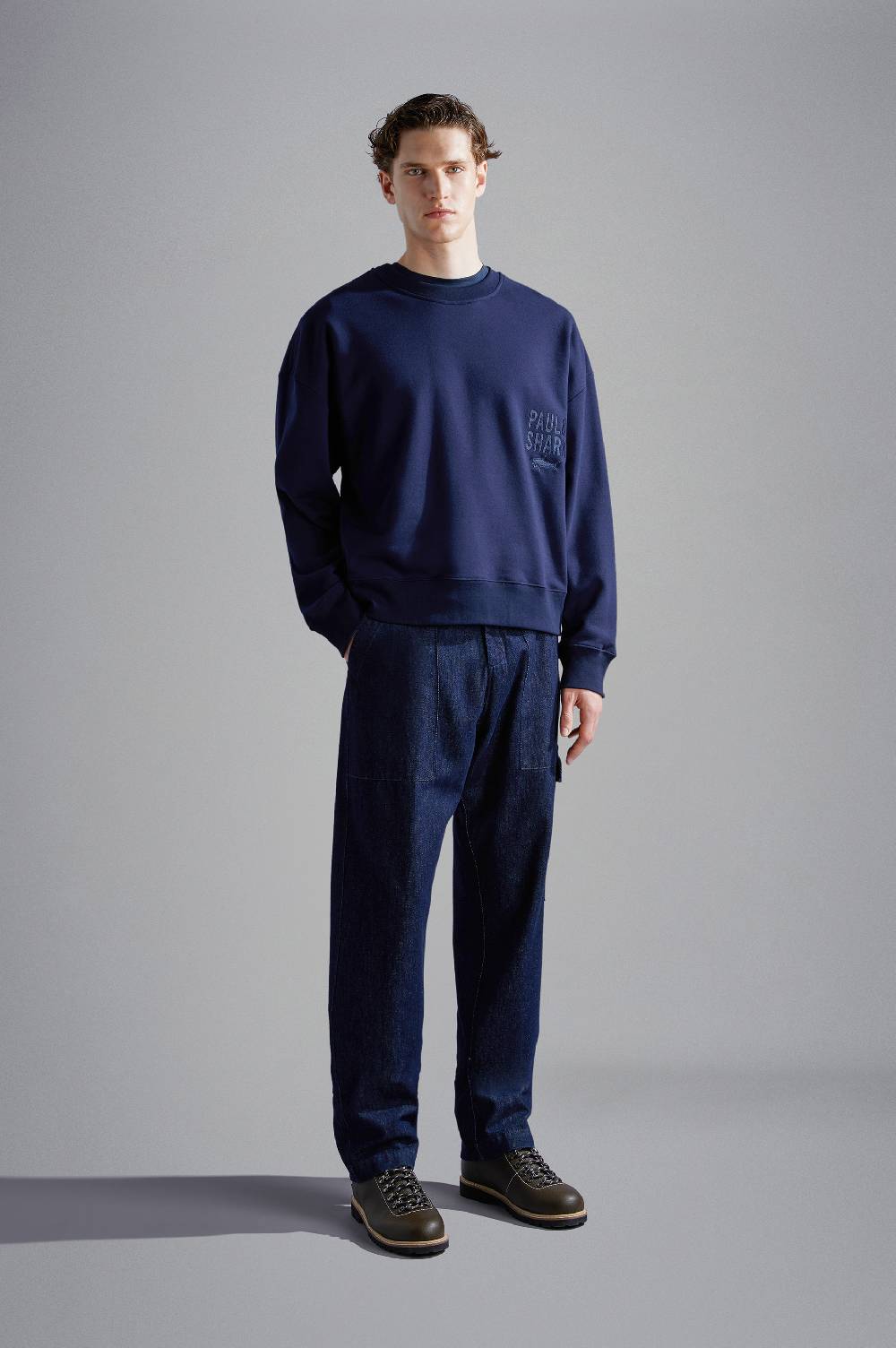 Paul & Shark Felpa in cotone Winter Fleece con ricami Paul & Shark Saldi