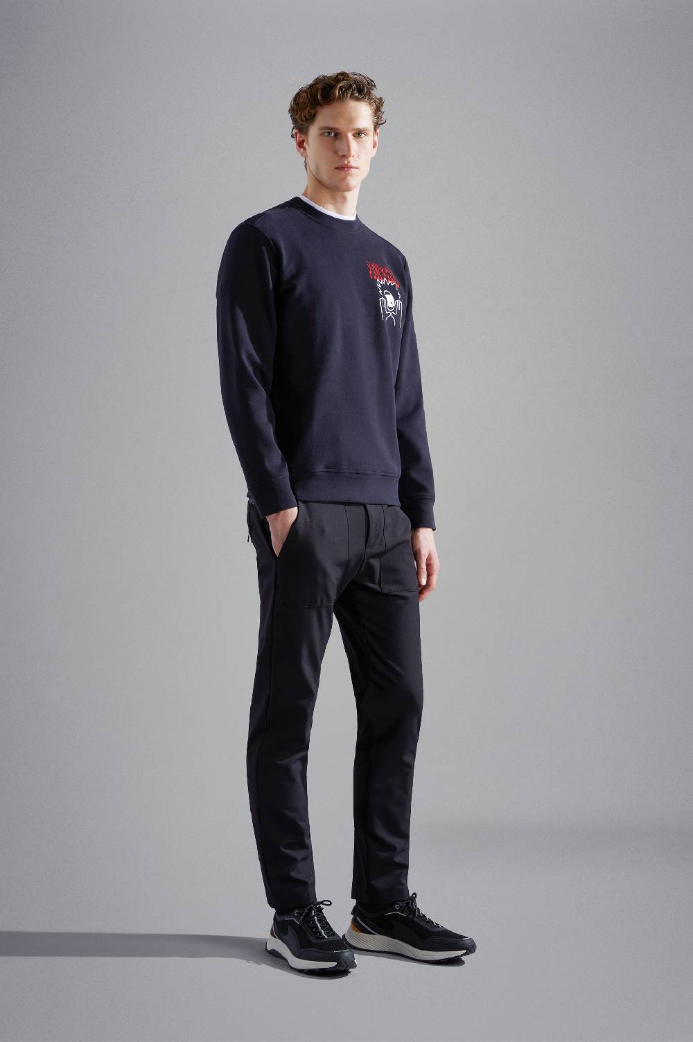 Paul & Shark Felpa in cotone Soft Active Fleece con stampe Paul & Shark Hotsell