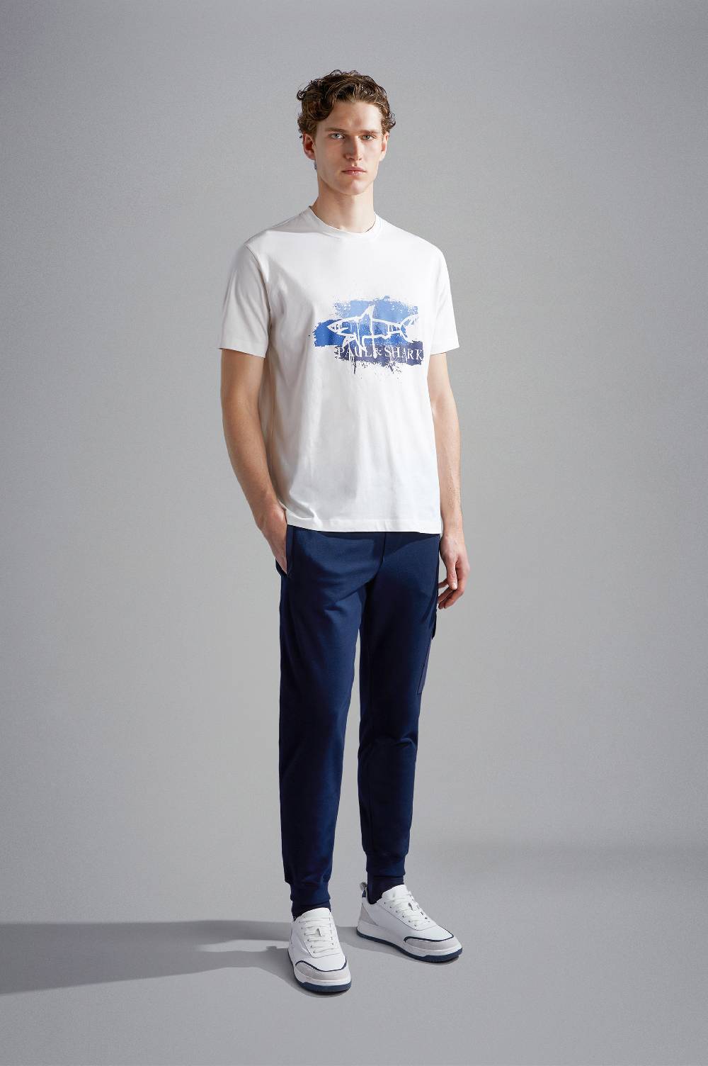 Paul & Shark T-shirt in cotone con stampa spray Paul & Shark Saldi