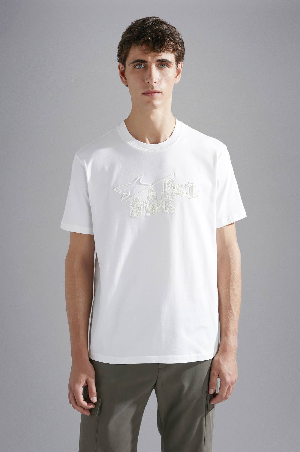 Paul & Shark T-shirt in cotone con ricamo Paul & Shark Vendita Calda