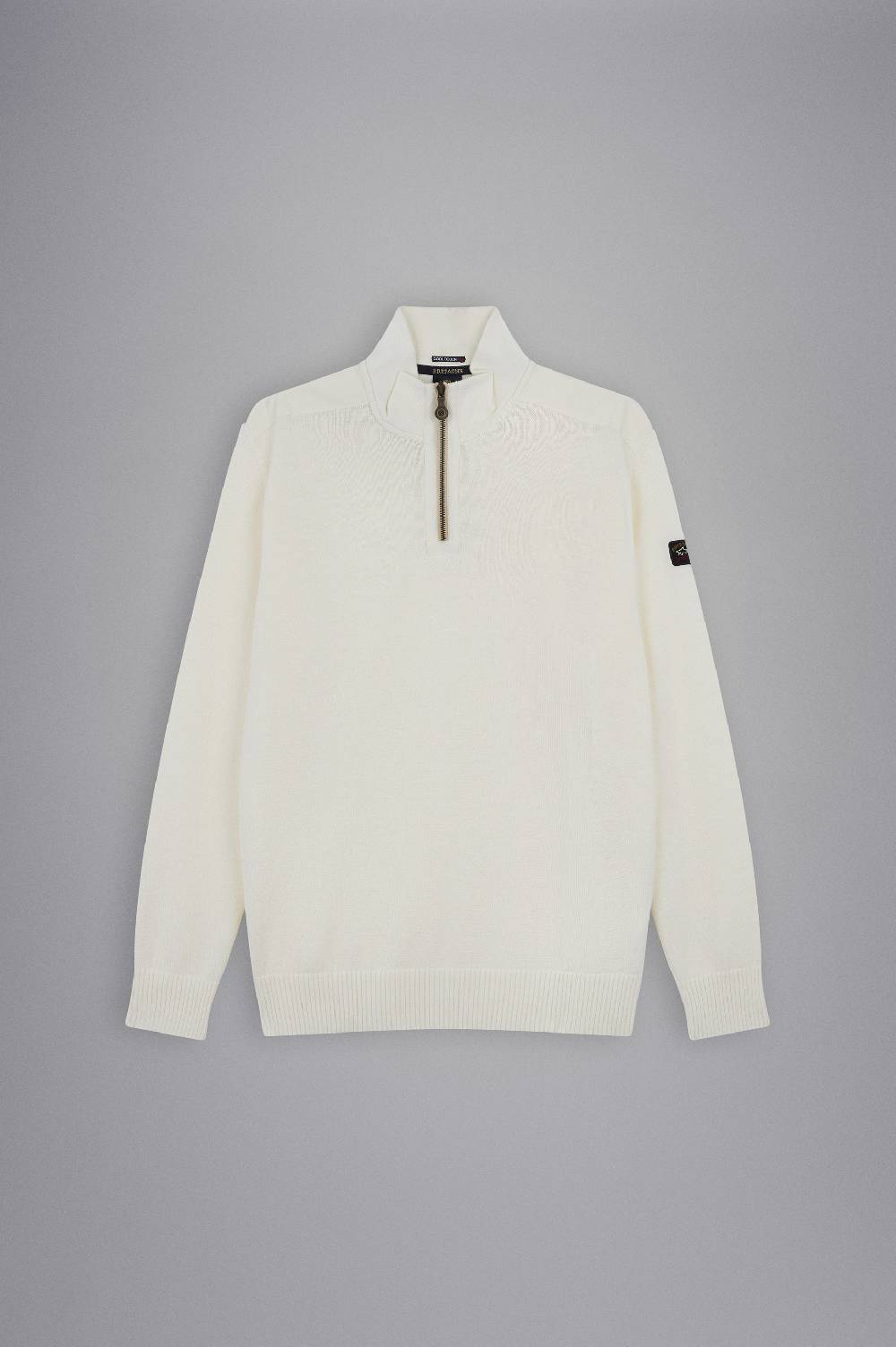Paul & Shark Maglia con zip in lana Bretagne con badge iconico Paul & Shark Promozione