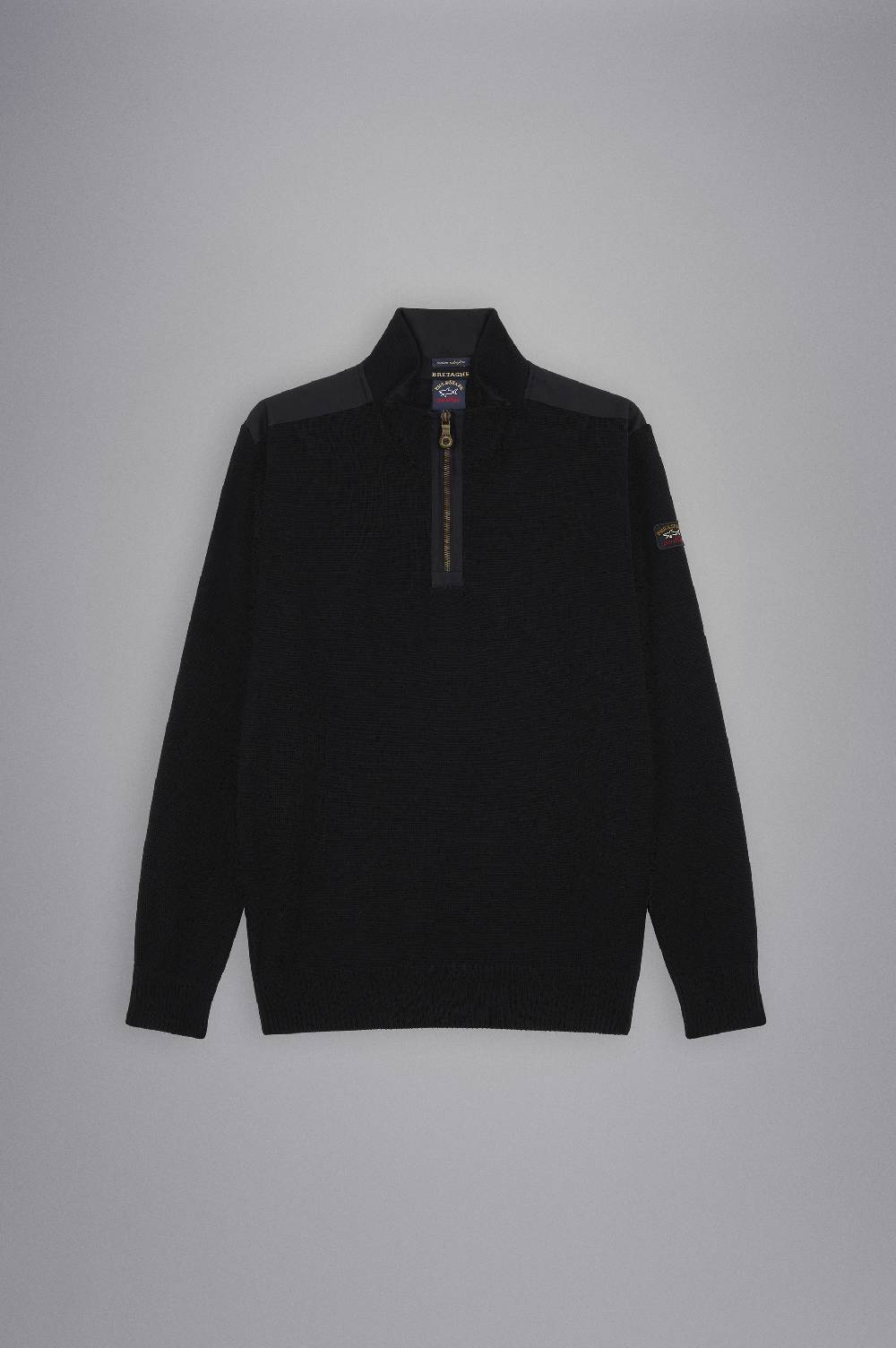 Paul & Shark Maglia con zip in lana Bretagne con badge iconico Paul & Shark Spedizione Gratuita