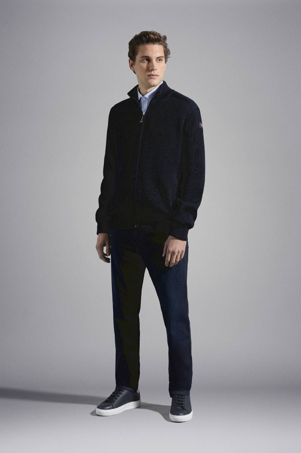 Paul & Shark Cardigan in lana con zip e badge iconico Paul & Shark Soddisfazione Garantita