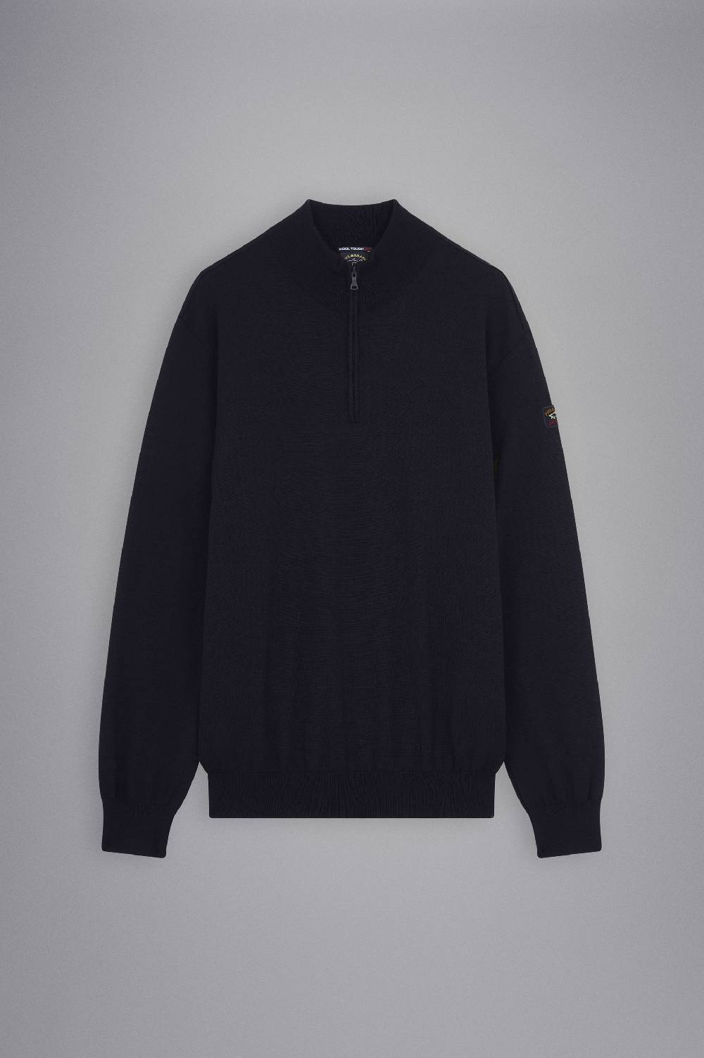 Paul & Shark Maglia con zip in lana Merino con badge iconico Paul & Shark Prezzo Ridotto