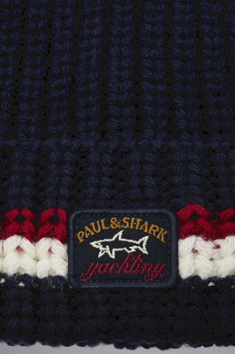 Paul & Shark Berretto in lana a coste con badge iconico Paul & Shark Prezzo Ridotto