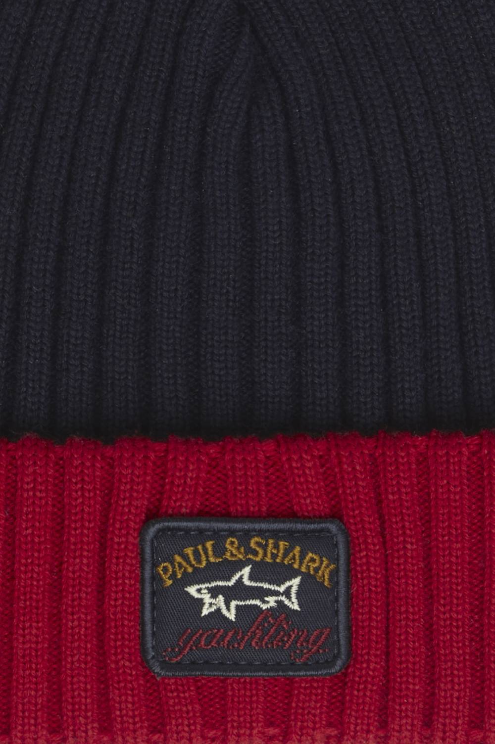 Paul & Shark Berretto in lana a coste con badge iconico Paul & Shark Fino Al -60%
