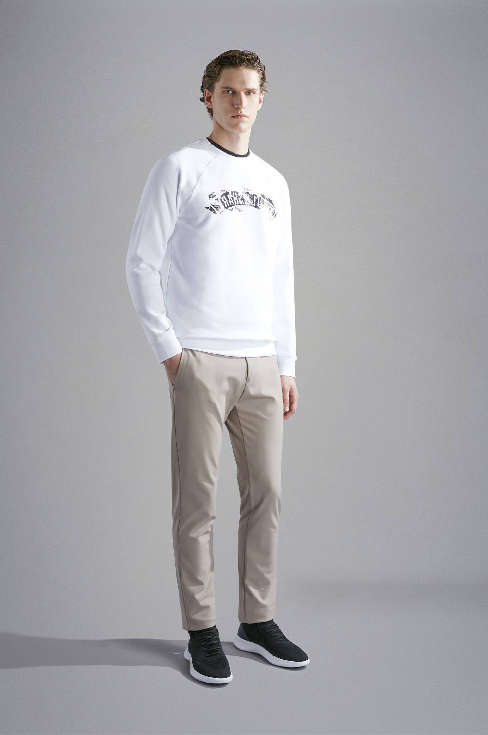 Paul & Shark Felpa in cotone Soft Active Fleece con stampa Paul & Shark I Più Venduti