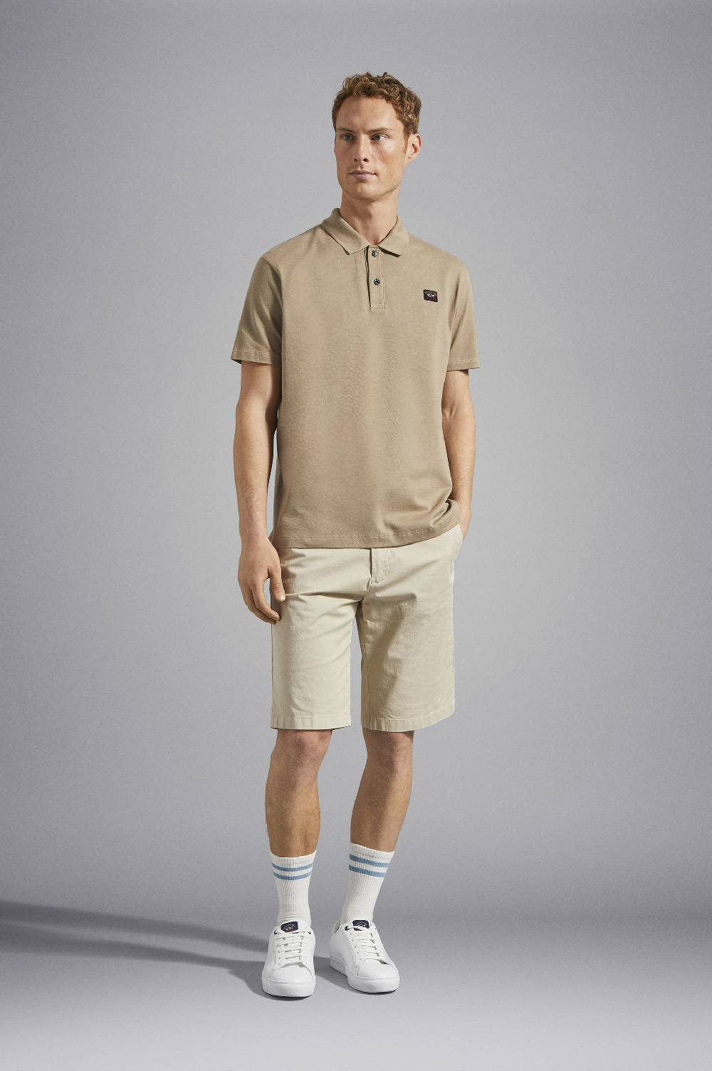 Paul & Shark Polo in cotone piqué con badge iconico Paul & Shark In Saldo