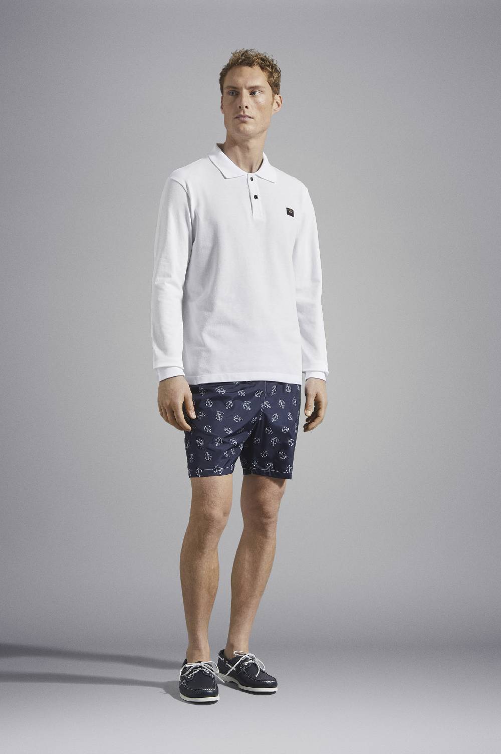 Paul & Shark Polo in cotone piqué con badge iconico Paul & Shark In Saldo