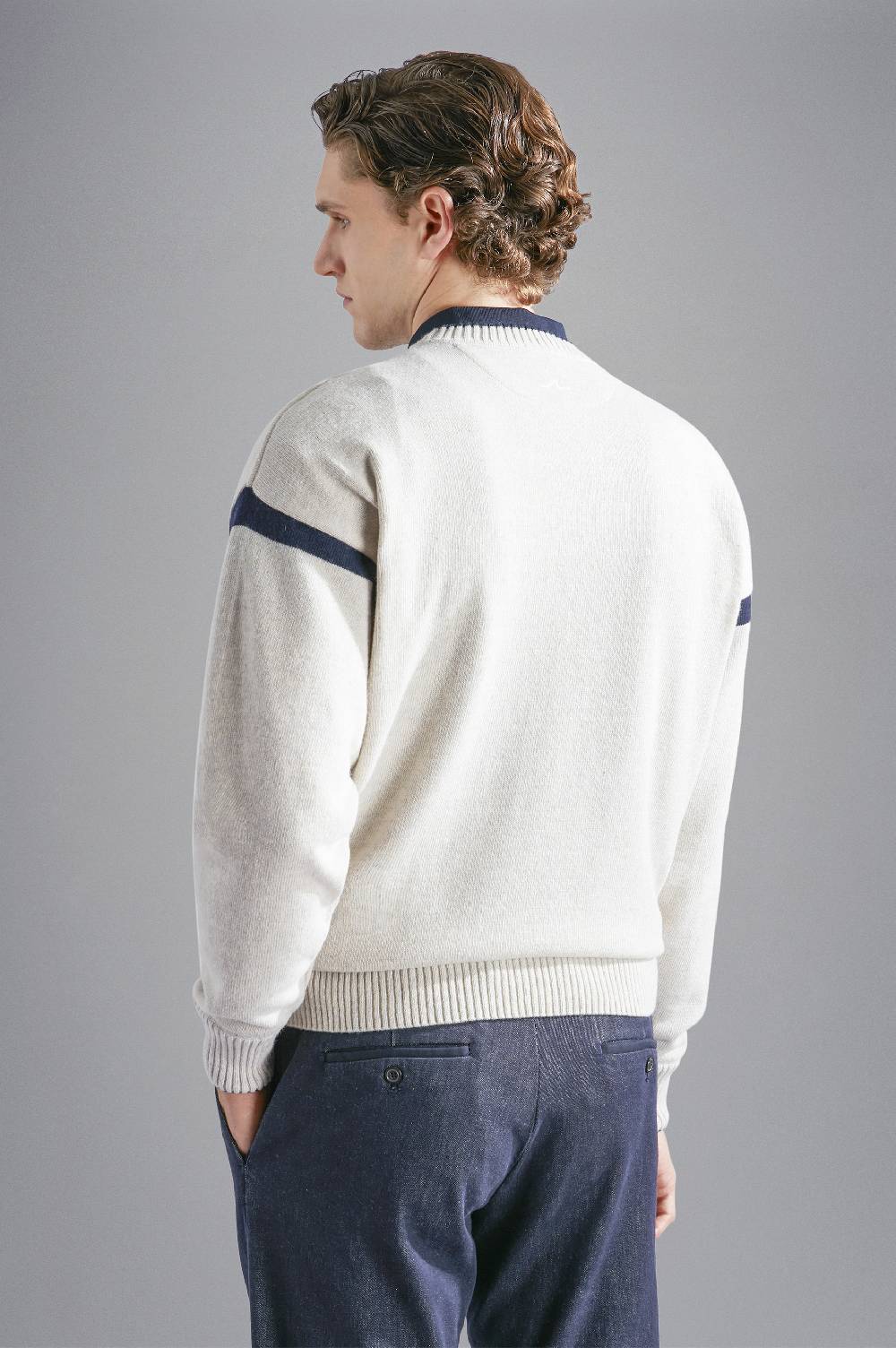 Paul & Shark Maglia in Re-Wool con dettagli a contrasto Paul & Shark Vendita Calda
