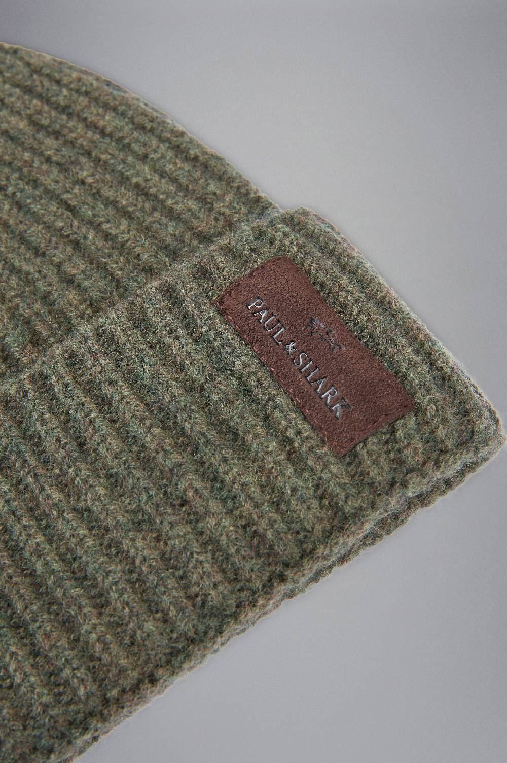 Paul & Shark Berretto Re-Wool con stemma in pelle Paul & Shark Italia