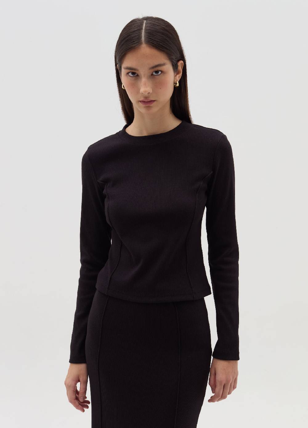 ﻿OVS T-shirt a costine con cuciture in rilievo Consegna Veloce