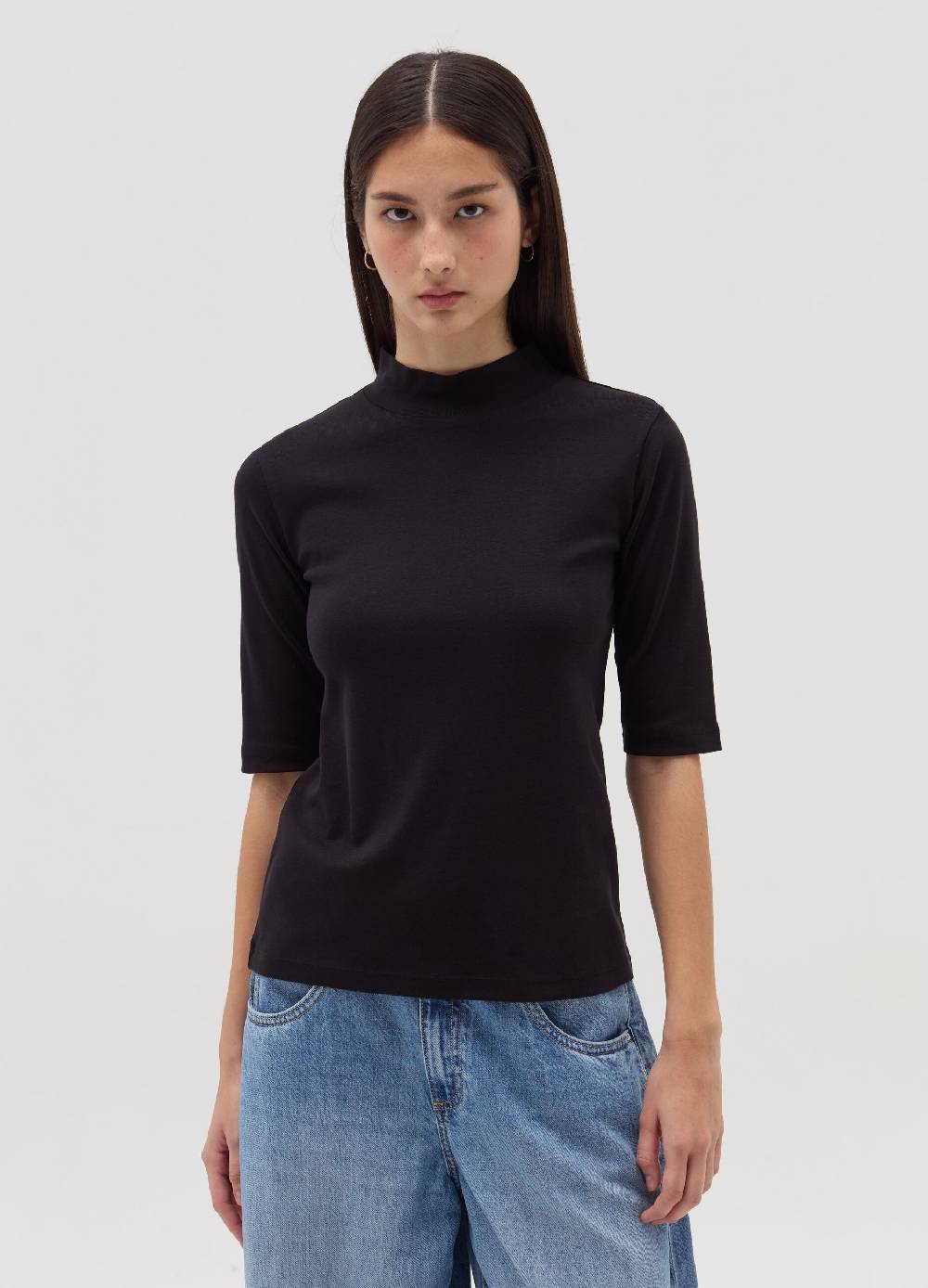 OVS T-shirt mock neck con maniche al gomito Presa