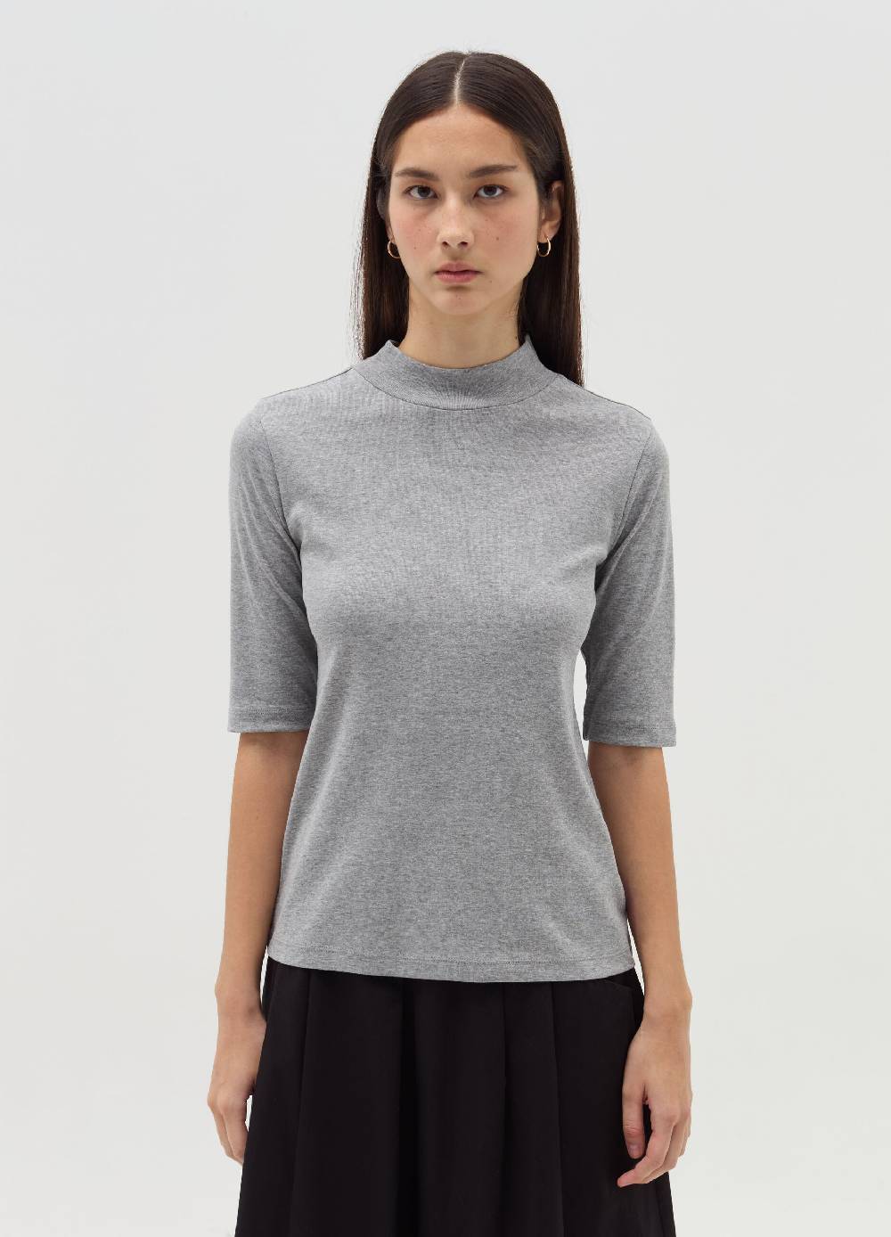OVS T-shirt mock neck con maniche al gomito Sconto