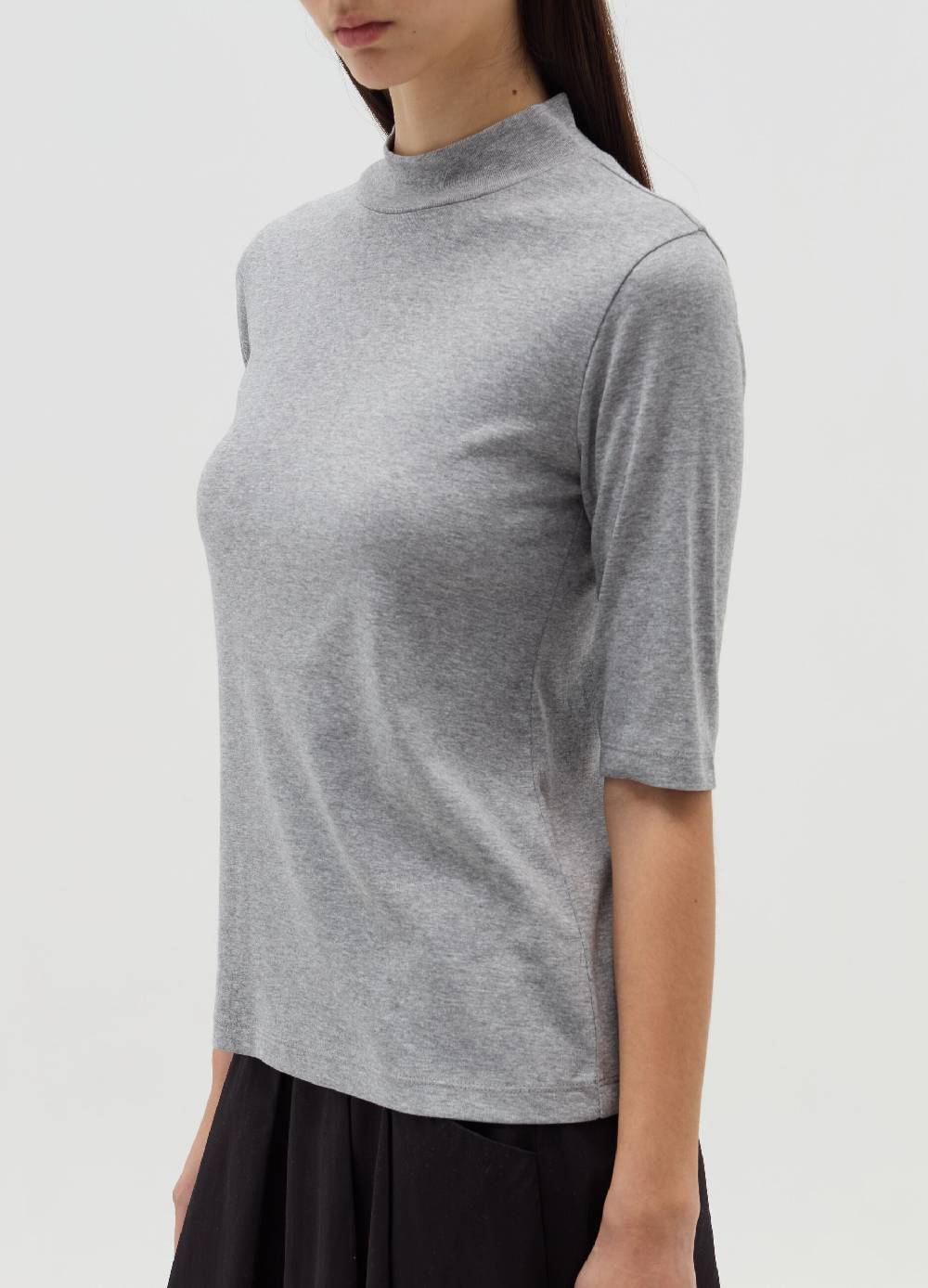 OVS T-shirt mock neck con maniche al gomito Sconto