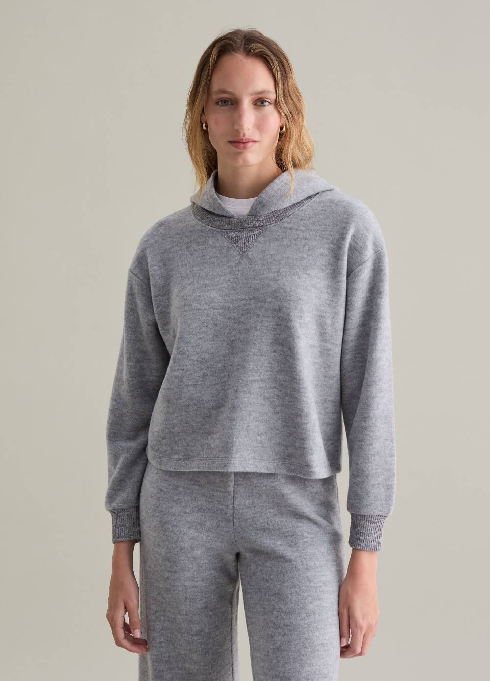 PIOMBO Top in maglia con cappuccio a maniche lunghe Economico