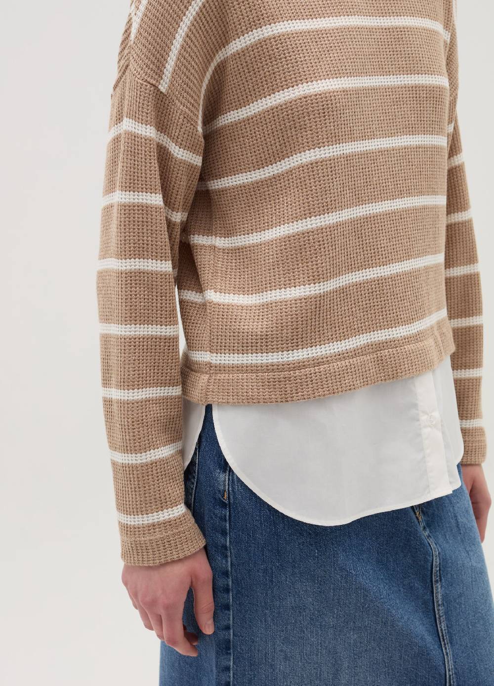 OVS T-shirt maniche lunghe con micro trama waffle Vendita Calda
