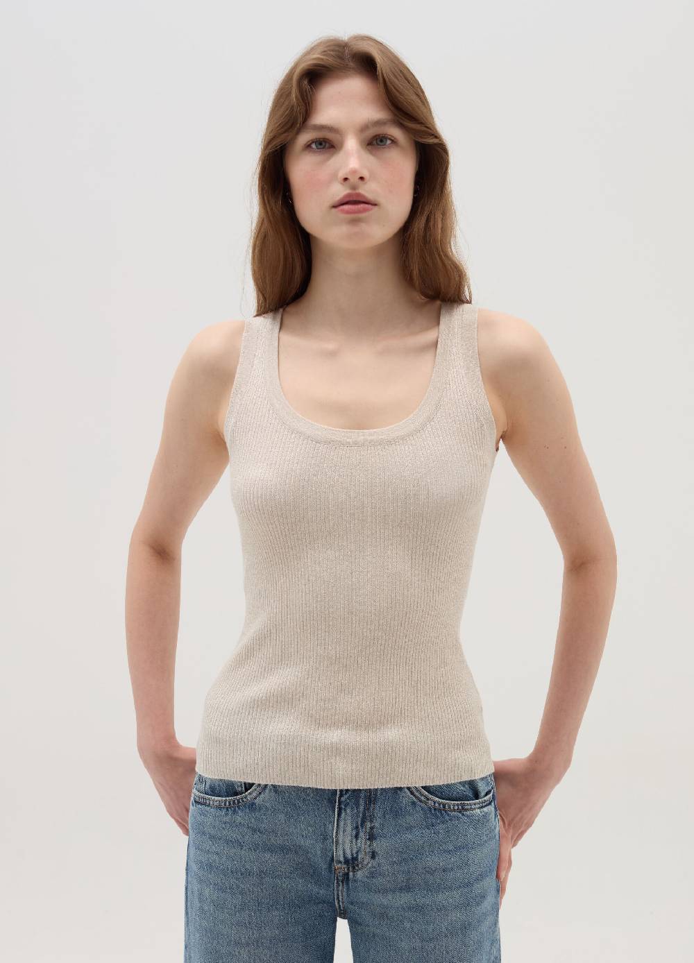 OVS Tank top a costine con lurex Nuovo