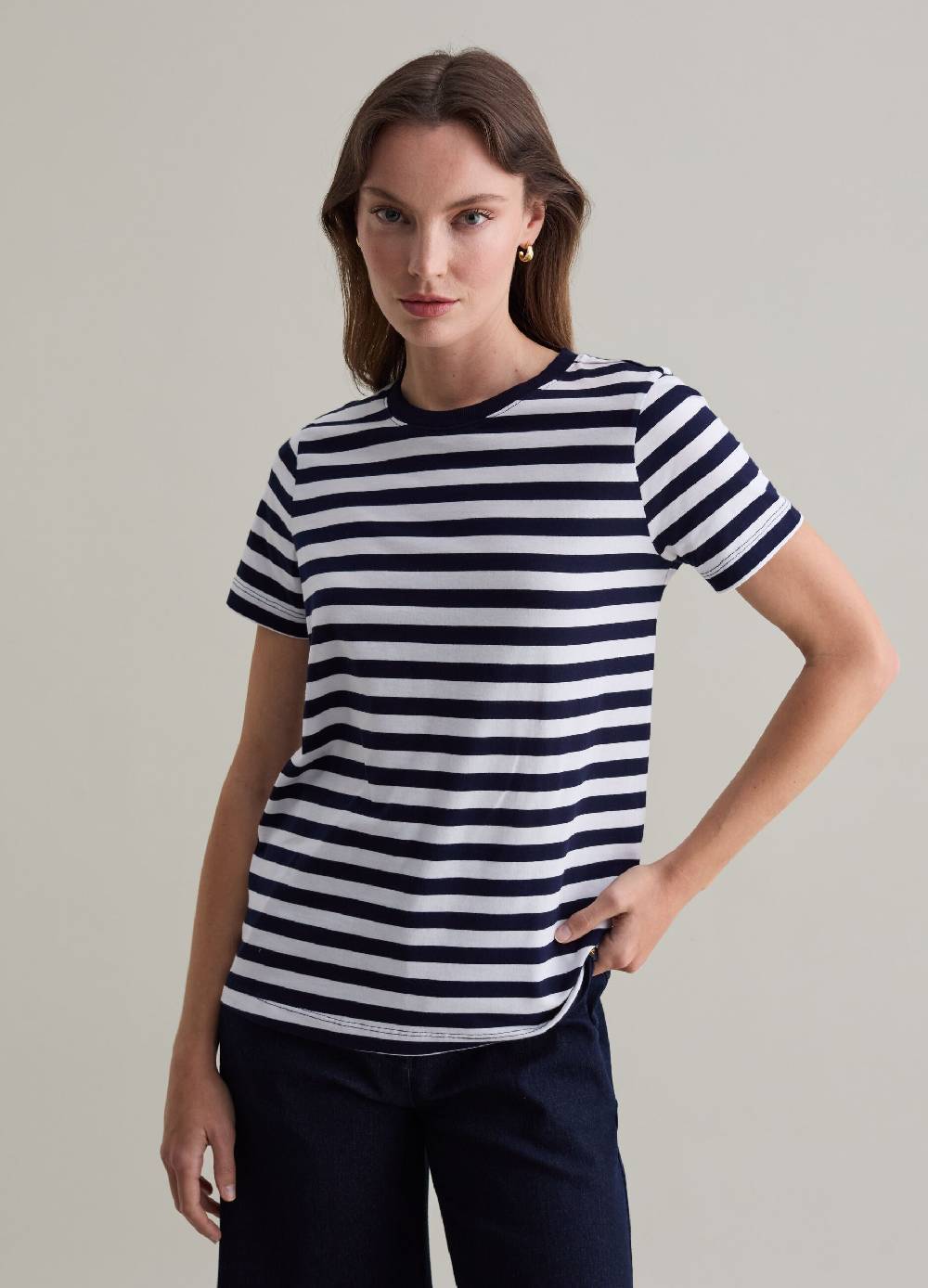 PIOMBO T-shirt in cotone Supima a righe Vendita
