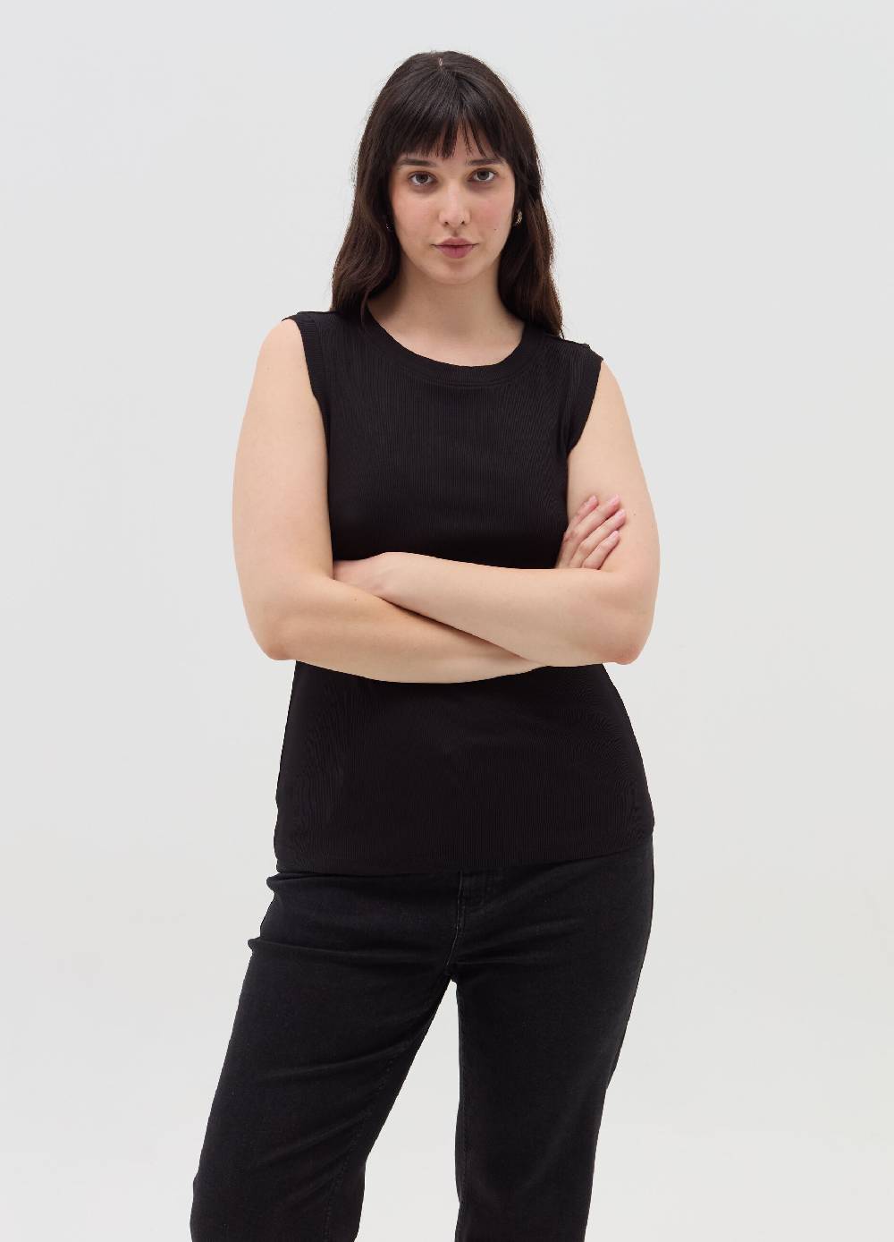 MYA Tank top a costine sottili Curvy Promozione