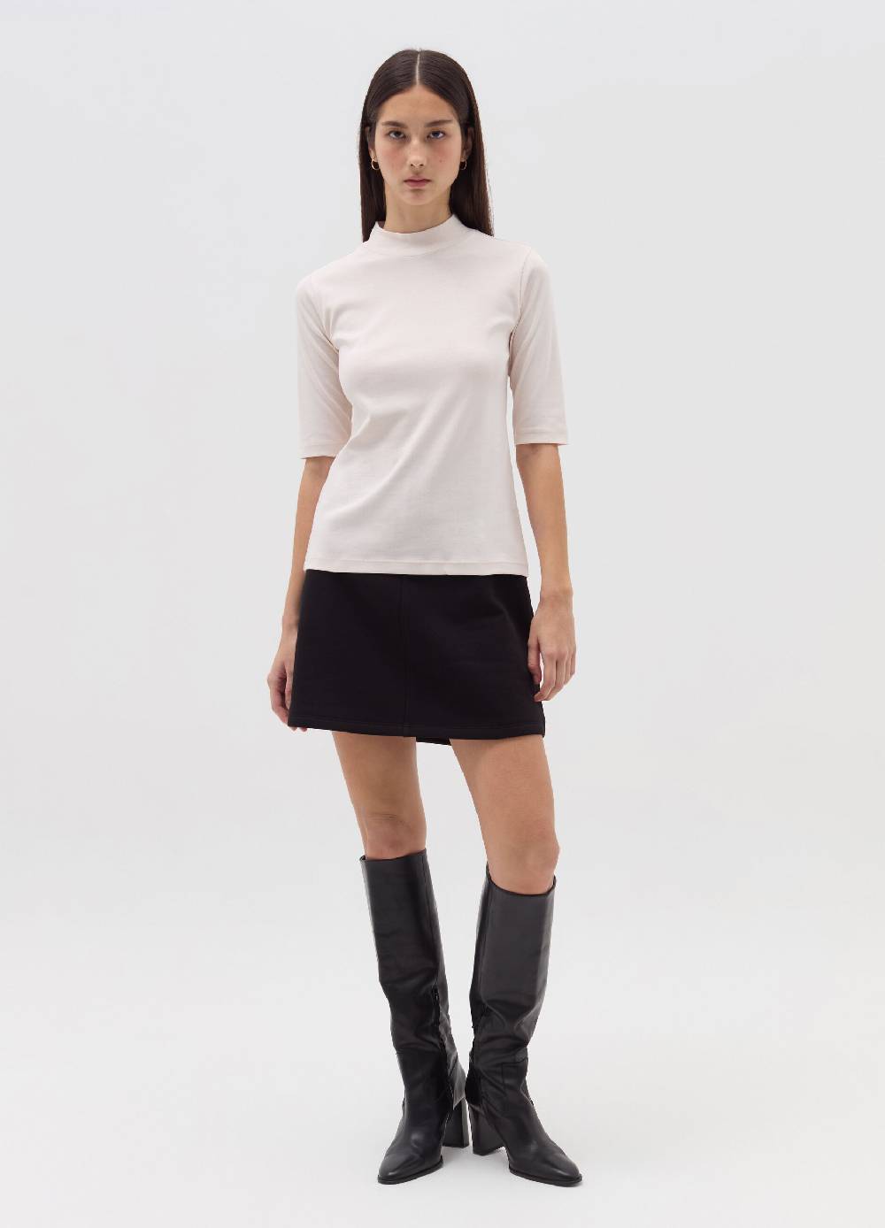 OVS T-shirt mock neck con maniche al gomito Novità