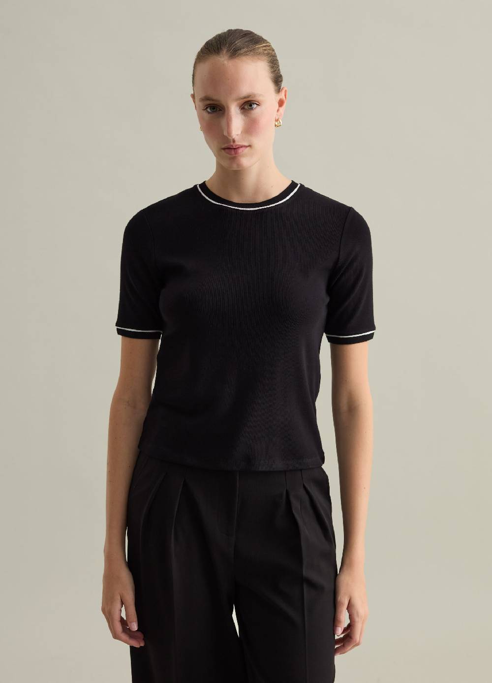 PIOMBO T-shirt con piping a contrasto Contemporary Outlet