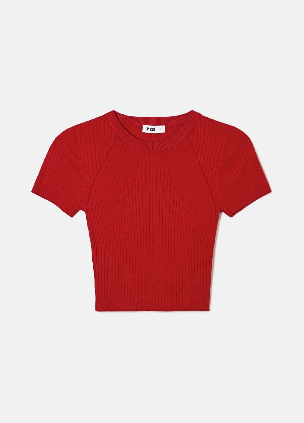 TALLY WEIJL T-shirt cropped a coste piatte In Saldo