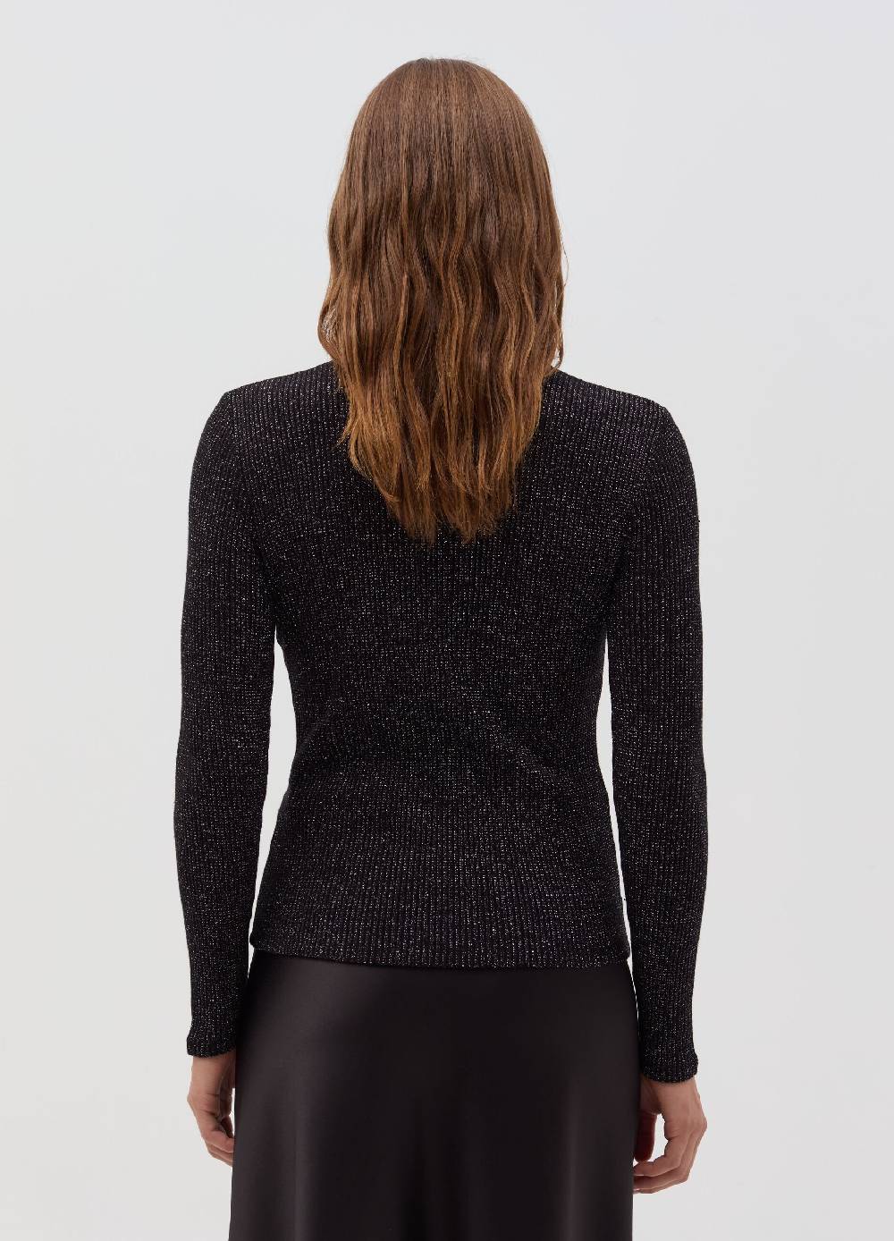 OVS T-shirt in lurex a maniche lunghe con collo alto Moda