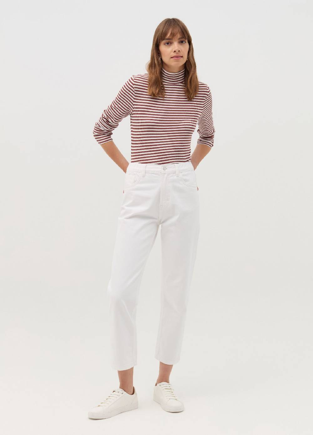 OVS T-shirt a righe mock neck Spedizione Gratuita